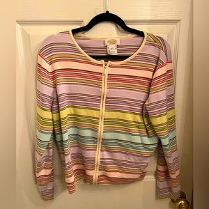 Talbots Women’s Multi Colored Striped Carigan Full Zip